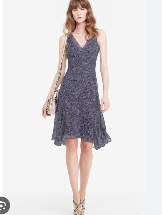 Diane Von Furstenberg Dresses & Skirts - Diane Von Furstenberg Navy Silk Bias Cut Dress Size 6 BNWT